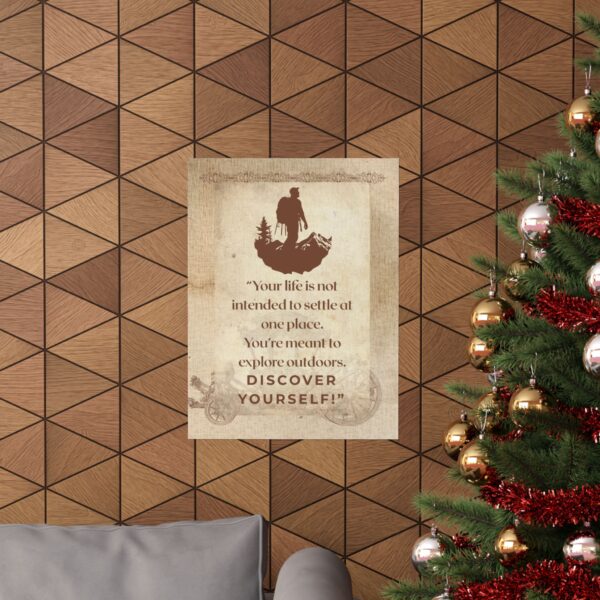 Travel Poster Vintage | Discover Outdoors Matte Quote Print | Eco-Friendly Wall Decor - Image 14