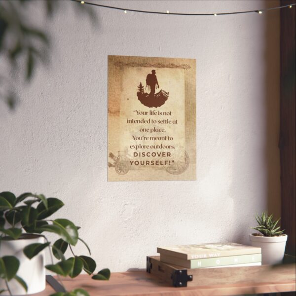 Travel Poster Vintage | Discover Outdoors Matte Quote Print | Eco-Friendly Wall Decor - Image 10