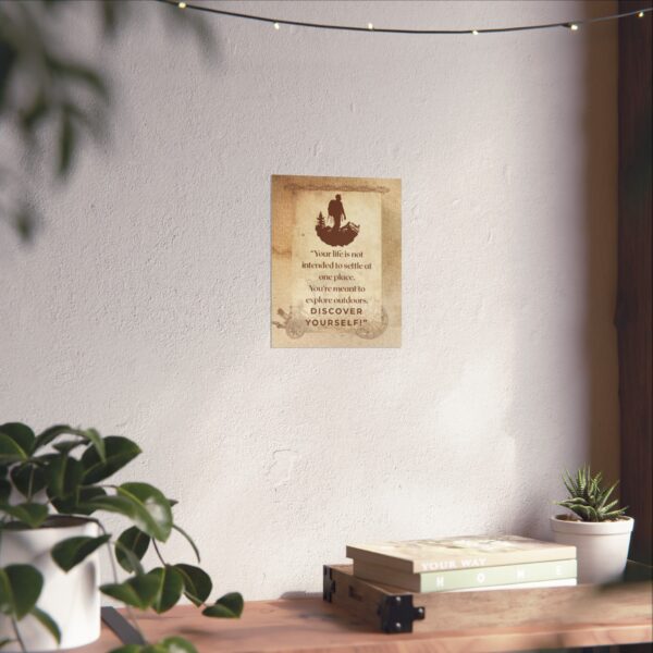 Travel Poster Vintage | Discover Outdoors Matte Quote Print | Eco-Friendly Wall Decor - Image 5