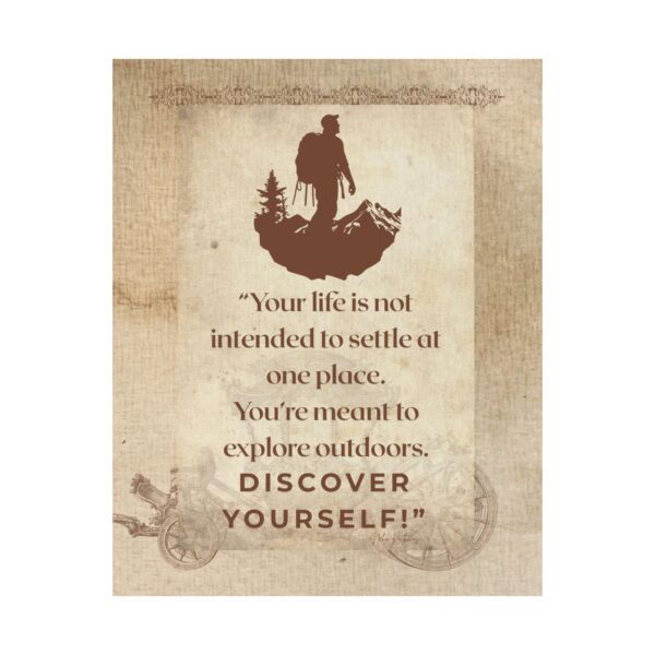 Travel Poster Vintage | Discover Outdoors Matte Quote Print | Eco-Friendly Wall Decor - Image 2